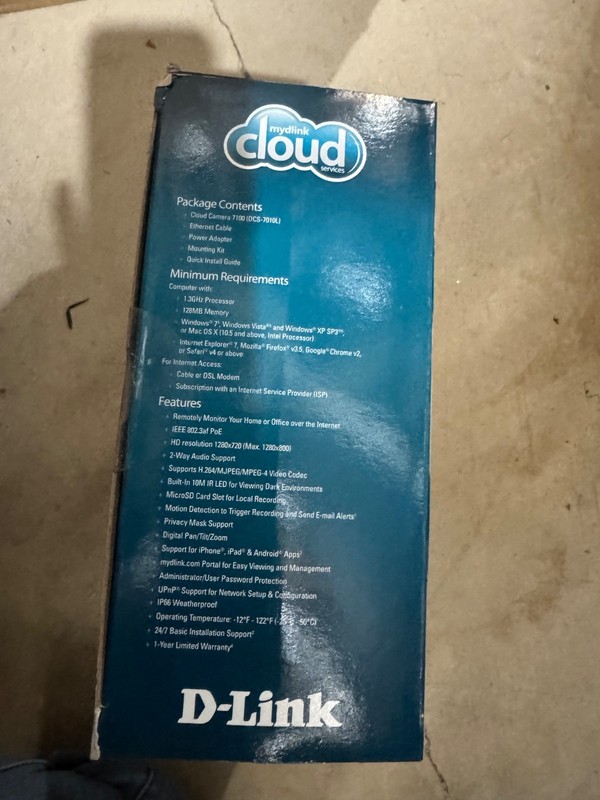 DCS-7010l D-link Outdoor HD POE Bullet Camera gallery