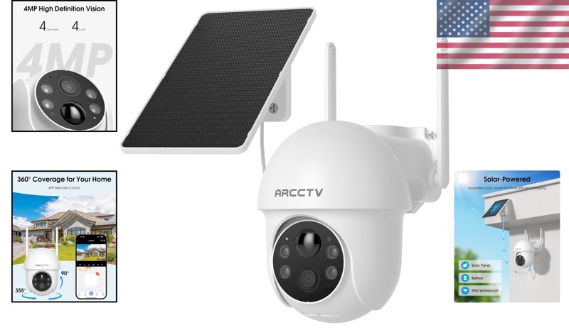 Battery & Solar Powered 4MP Outdoor Security Camera with Enhanced Night Vision gallery