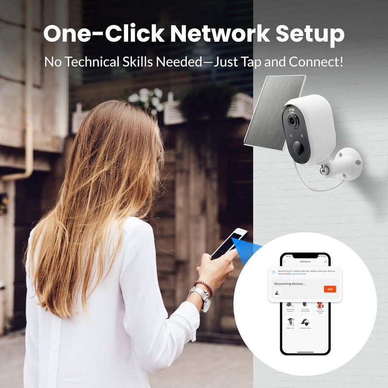 2K Solar Security Camera with Color Night Vision and 2-Way Audio - Waterproof gallery