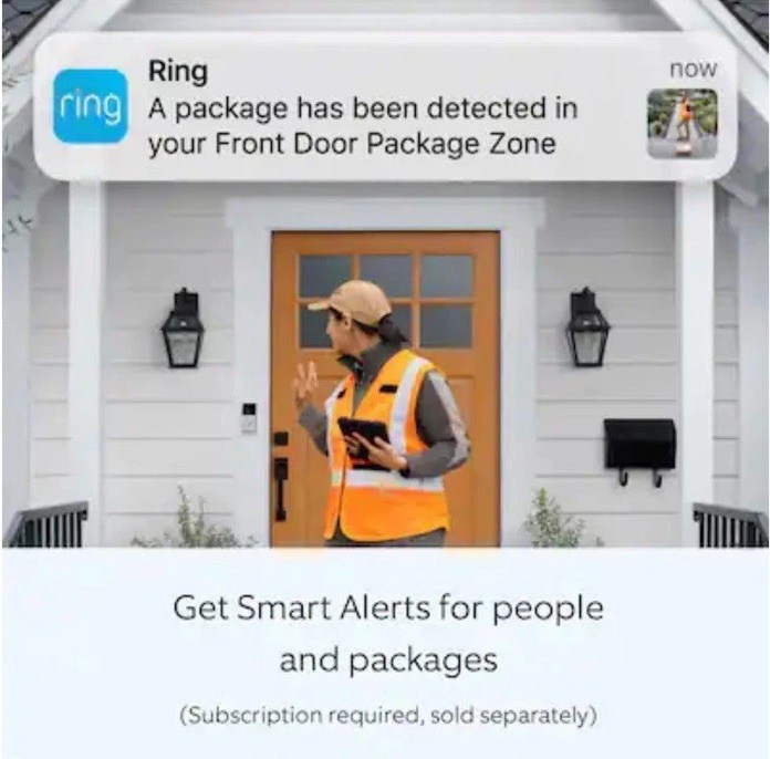 Ring Battery Doorbell Plus Security Camera Satin Nickel Brand New SEALED gallery
