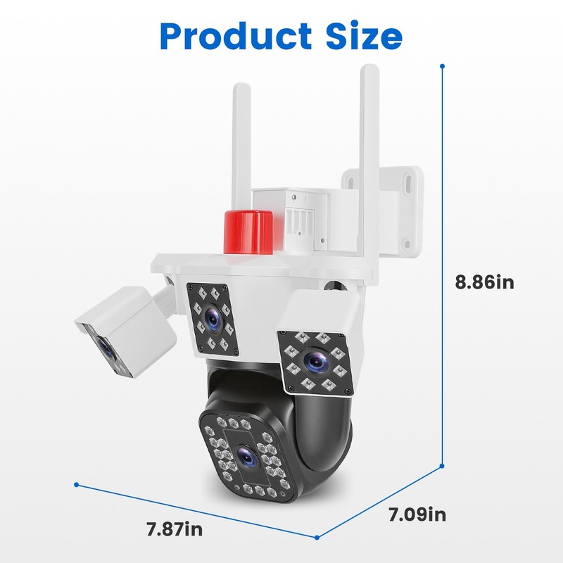 WiFi 1080P 4-Lens Pan & Tilt HD Camera Full Color Day & Night Monitoring gallery