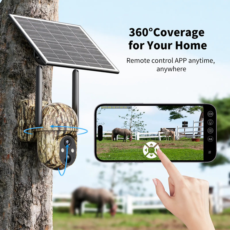 [Summerwins] 4G LTE Wireless Solar Powered Security Camera CB114S – 2K HD Live V gallery