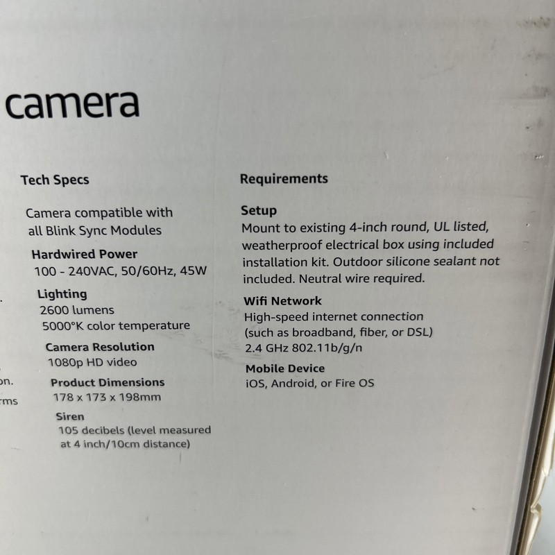 Blink Wired Floodlight Camera Black New Sealed gallery