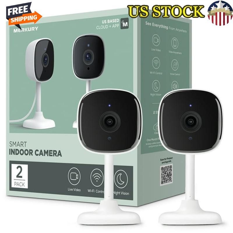 1080P Indoor Security Camera W/ WiFi Two-Way Audio Motion Alerts Night Vision US