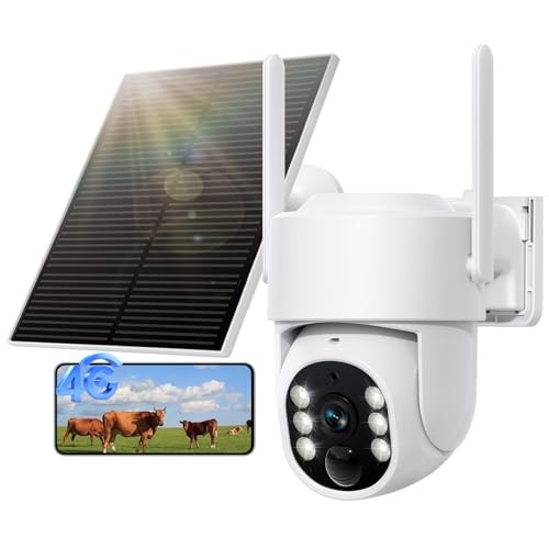 4G LTE Cellular Solar Security Camera Wireless Outdoor, No WiFi Solar White gallery