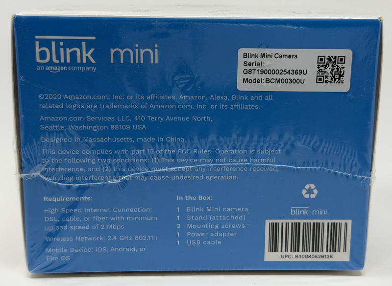 Blink Mini 1080p Security Camera White Indoor Smart HD Video gallery