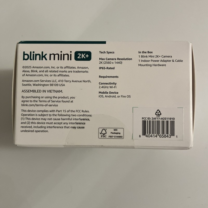 Blink Mini 2K+ 2K Plug-In Security Camera White Newest Model NEW SEALED gallery
