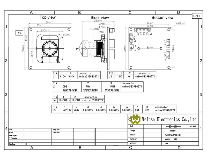 H.265 4MP IP Camera Module 2.8-8mm Lens Network Security IPC Board 1/3" CMOS gallery