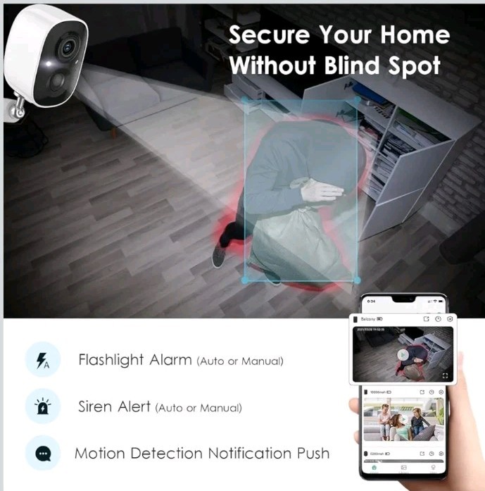 2 GMK Security Cameras Wireless Outdoor 2K Color Night Vision AI Motion Detect gallery
