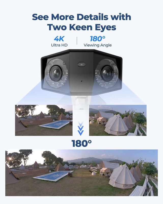 4K PoE Security Camera System, Home Outdoor IP Camera in 180 Degree Viewing A... gallery