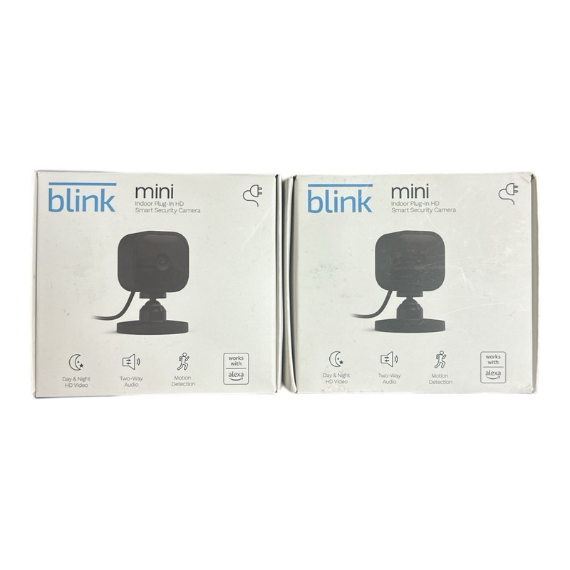 Blink Mini Indoor 1080p WiFi Security Camera with Motion Detection – Black x 2