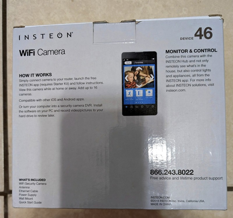 Insteon 46 WiFi Surveillance Camera Night Vision Two-way Audio Remote 300° Pan gallery