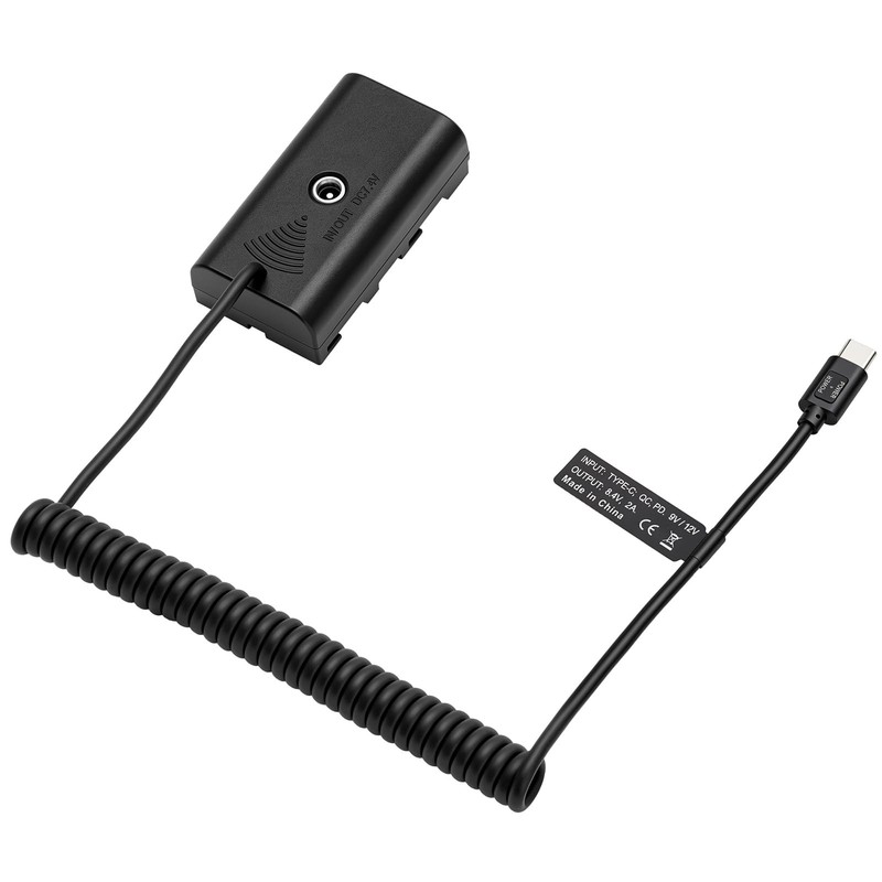 9V 12V PD USB C to NP-F970 F570 F550 Dummy Battery DC Adapter Coupler for Ato…