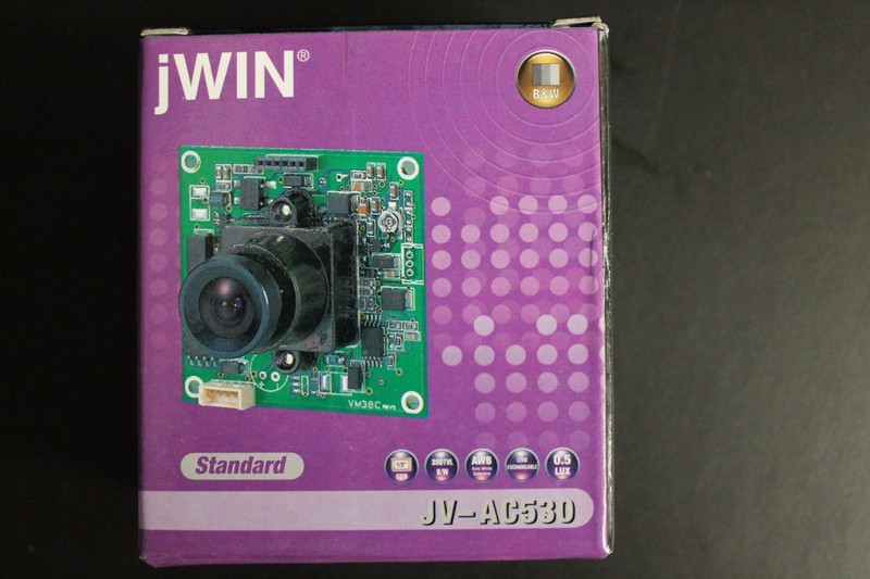 jWIN JV-AC530 Standard Super Mini Board B/W Camera PinHole Lens
