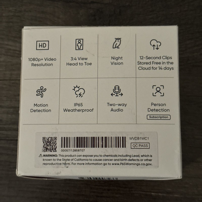 Wyze WVDB1WC1 Video Doorbell Wired with Chime gallery