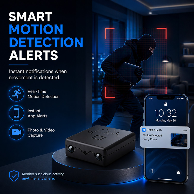 Smart Wireless Mini Camera 1080HD Cam + Night Vision For Indoor/Outdoor Security gallery