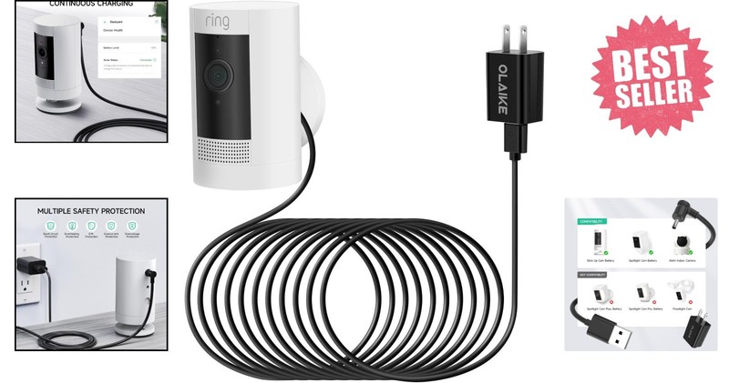 Indoor/Outdoor Power Adapter for Ring Stick up Cam Battery/Plug-In, Ring Spotlig gallery