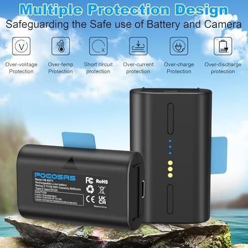 Rechargeable 8000mAh Batteries 2-Pack for Outdoor Security Camera + USB-C Cable gallery