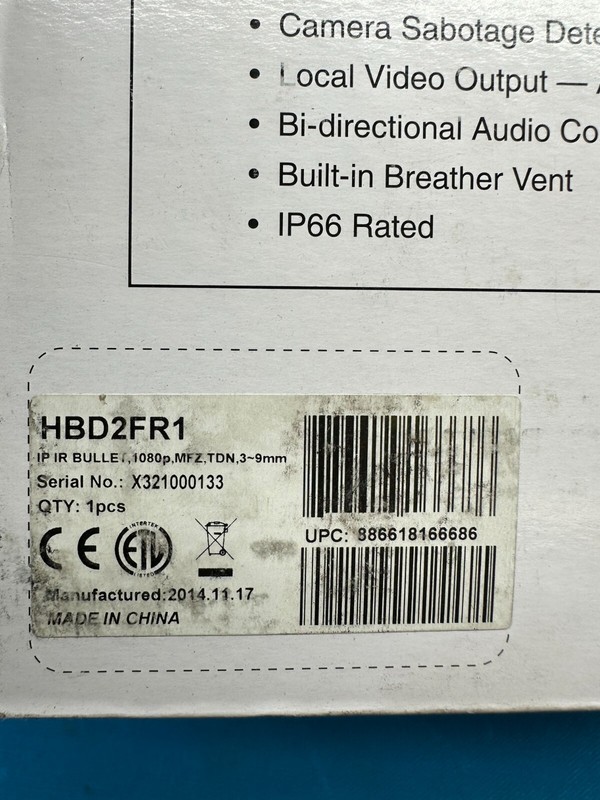 Honeywell equIP Series Indoor / Outdoor Gray 1080p IR Bullet Camera HBD2FR1 gallery