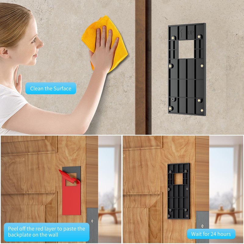 No Drill Doorbell Mount, Adhesive Doorbell Holder for Most Video Doorbells, N... gallery