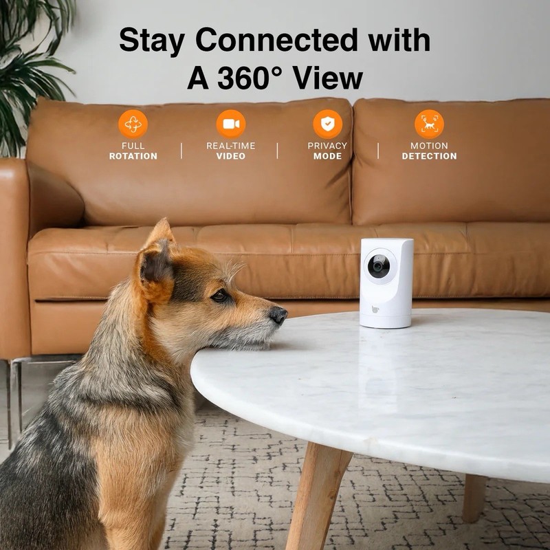 INSTACHEW Purrsight 360 Degree Wi-Fi Security Cat & Dog Pet Camera, White gallery