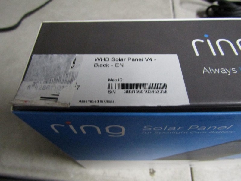 RING SPOTLIGHT CAM BATTERY SOLAR PANEL WHD V4 BLACK NEW IN BOX SEALED gallery