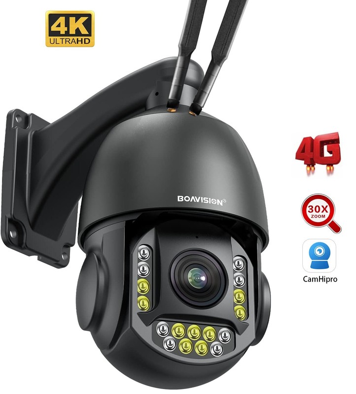 4K 8MP 30X Human tracking 4G wireless Camera P2P CamHipro 4G IP66 PTZ Camera
