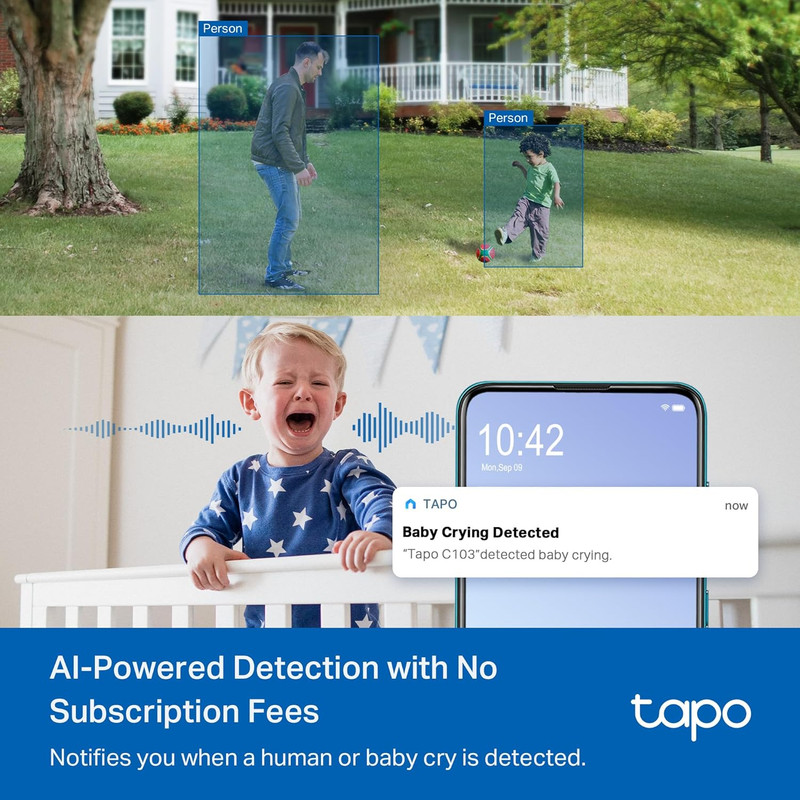 Tapo 1080p Indoor/Outdoor Security Camera - Free Person/Motion/Baby Cry Detectio gallery