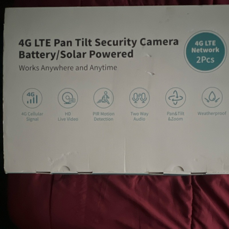 4G LTE PTZ Pan/Tilt Outdoor Security Cameras 2-Pack Solar/Battery Green HD
