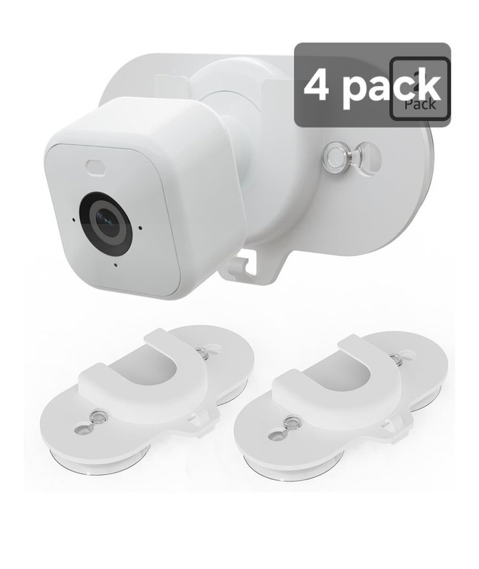 Versatile 4 Pack Blink Camera Mount with Dual Suction Cups – White