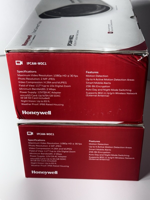 Honeywell IPCAM-W0C1 Total Connect HD Wi-Fi Outdoor Video Cameras Lot (2) New gallery