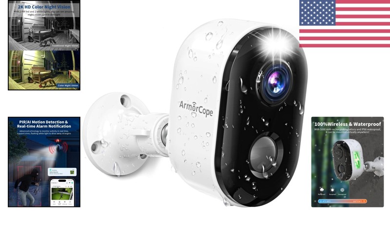 2K Wireless Security Camera Outdoor with Night Vision and AI Motion Detection gallery