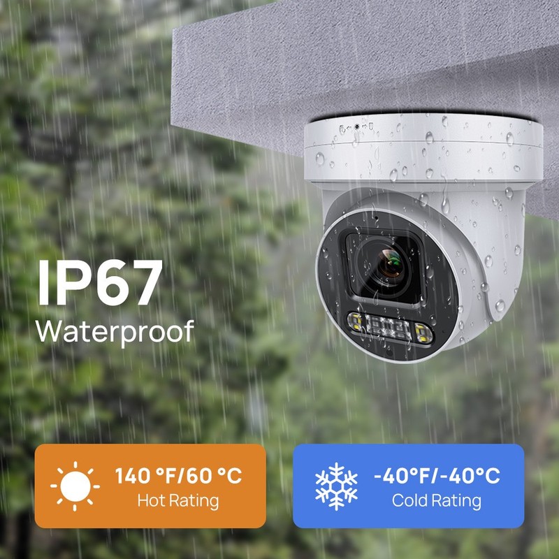 VIKYLIN 8MP 4K 5X ZOOM PTZ Turret Camera Dual Light Color IR Vision MIC Speaker gallery