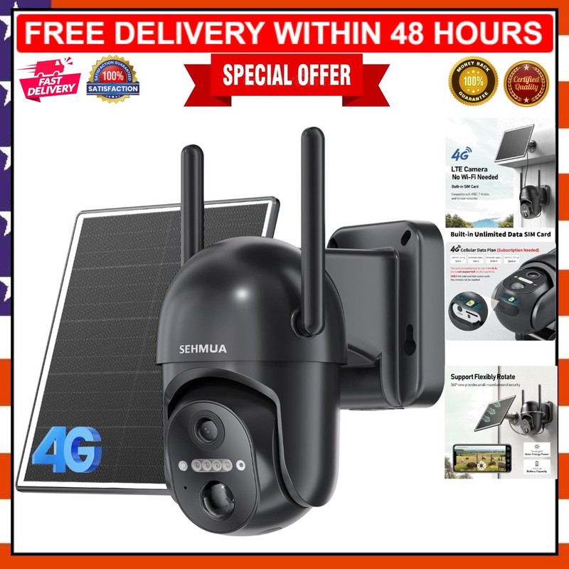True Wireless Solar Security Camera with 2K Night Vision & Unlimited Data Plan