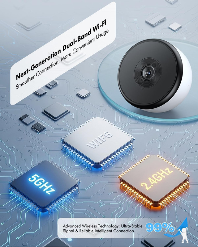 3MP 2K Window Camera, 5G & 2.4Ghz Wifi Indoor Camera for Home Security with Star gallery