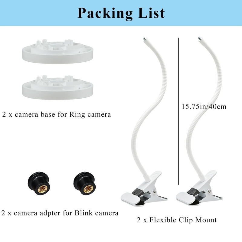 2 Pack Clip Mount Compatible with Ring Indoor Cam Plus/Pan-Tilt Indoor Cam gallery