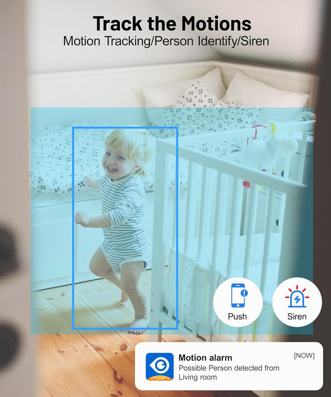 Indoor Security Camera 2K, Pet Camera, 360 Degree 2.4G Wifi Home Security Camera gallery