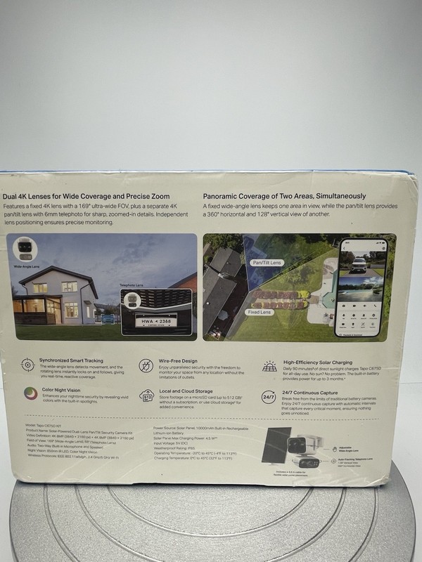 Tapo Tp-link 4K Security Dual Lens Pan/Tilt Camera Wireless Outdoor C675D KIT gallery