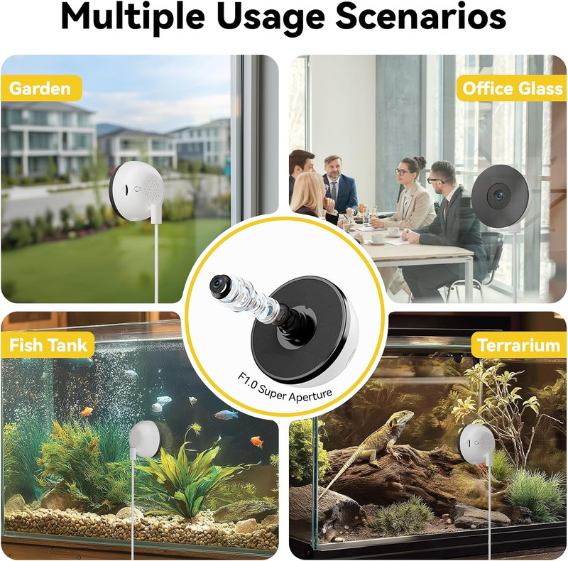 Window Camera 2 Pack, 4MP Indoor Camera with Phone App, Dual-Band Wifi 6 Cameras gallery