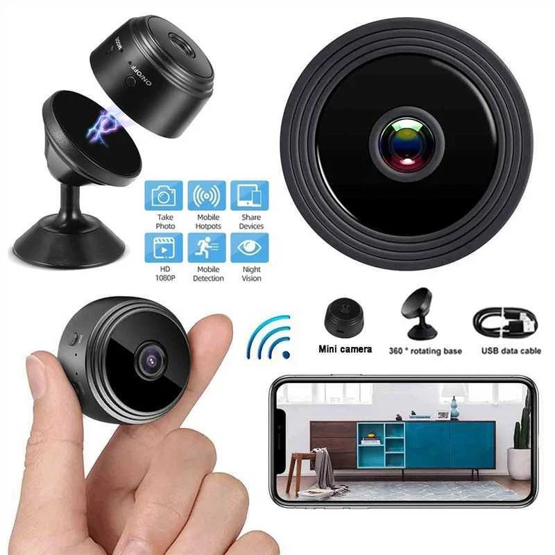Mini Camara Oculta Espia De Seguridad WiFi 1080P Inalambrica Con Audio y Video