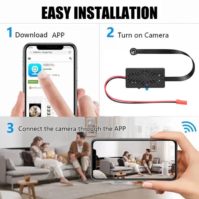 WIFI Mini Camera Module Motion 1080P HD Night Vision Home Security Pinhole Cam gallery