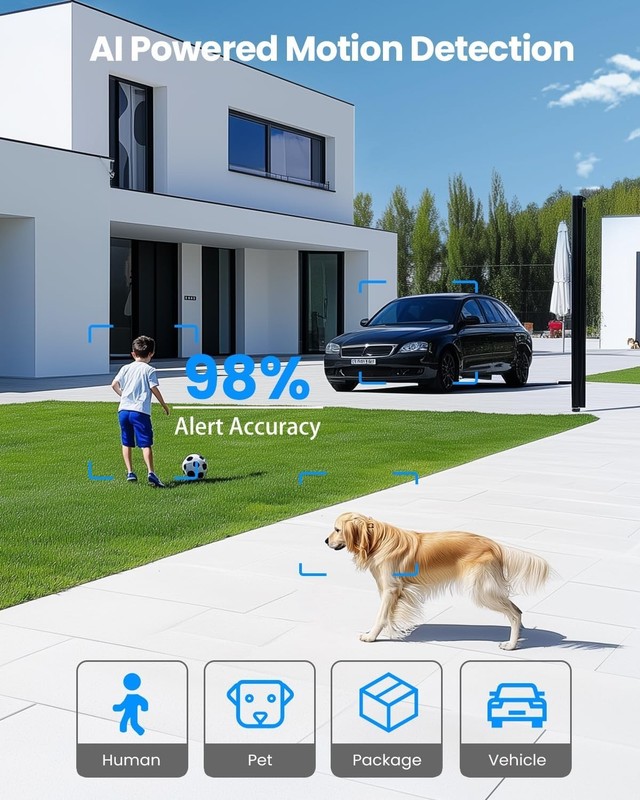 3MP Solar Security Cameras Wireless Outdoor, WiFi gallery