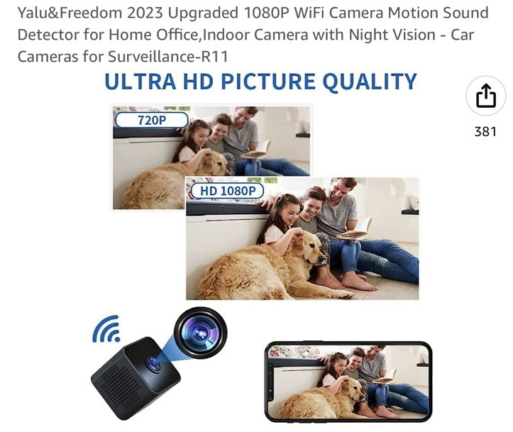 Surveillance-Wi-Fi-sound Motion CameraYalu & Freedom 2023 Upgraded 1080P -Wi-Fi gallery