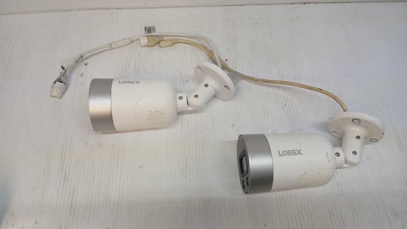 Lot of 2 Lorex E891AB-Z 4K Ultra HD Active Deterrence Bullet Security Cameras gallery