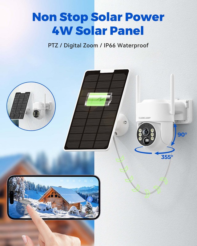 4MP Wireless Home Security Camera System 10CH Solar Wifi 10'' Monitor NVR+500GB gallery