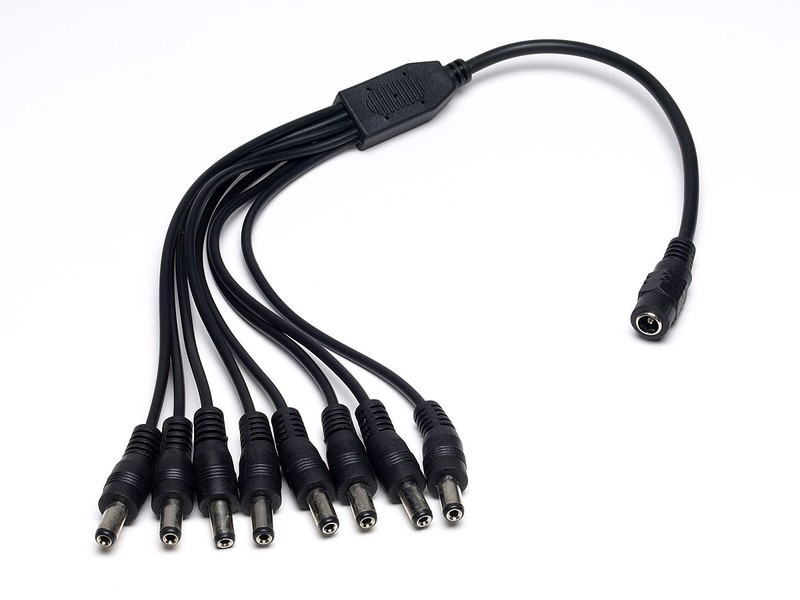 CCTV Security Camera 2.1mm 1 to 8 Port Power Splitter Cable Pigtails 12V DC