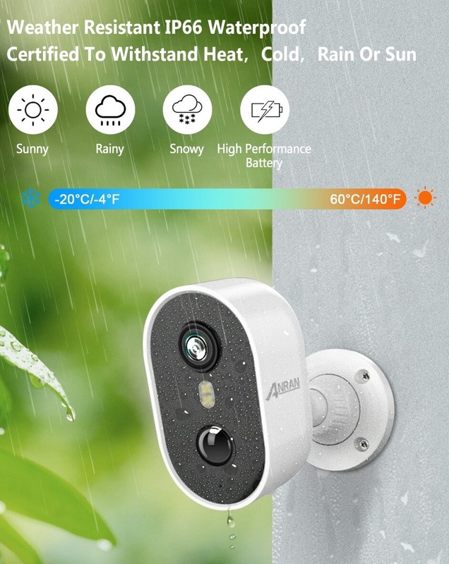 2K Wireless Security Camera, Waterproof 2.4Ghz Wi-Fi Night Vision 2 Way Audio gallery