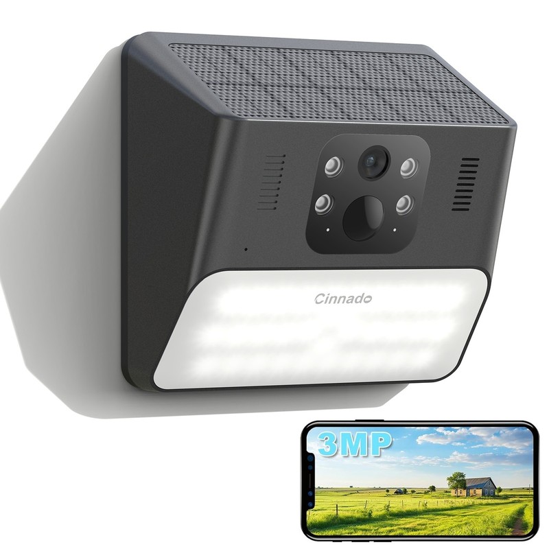 Wansview Solar Wireless Security Camera 360°PTZ 2K 3MP Dual-Cam Human Detection