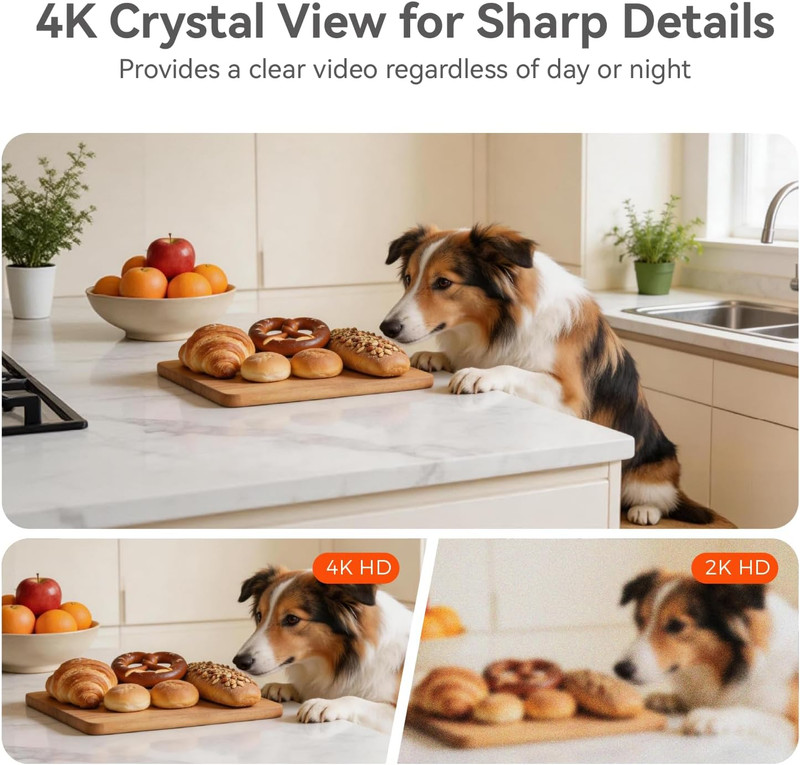 4K UHD Indoor Camera, 64G Built-In Storage No Subscription,Pet Camera Indoor wit gallery