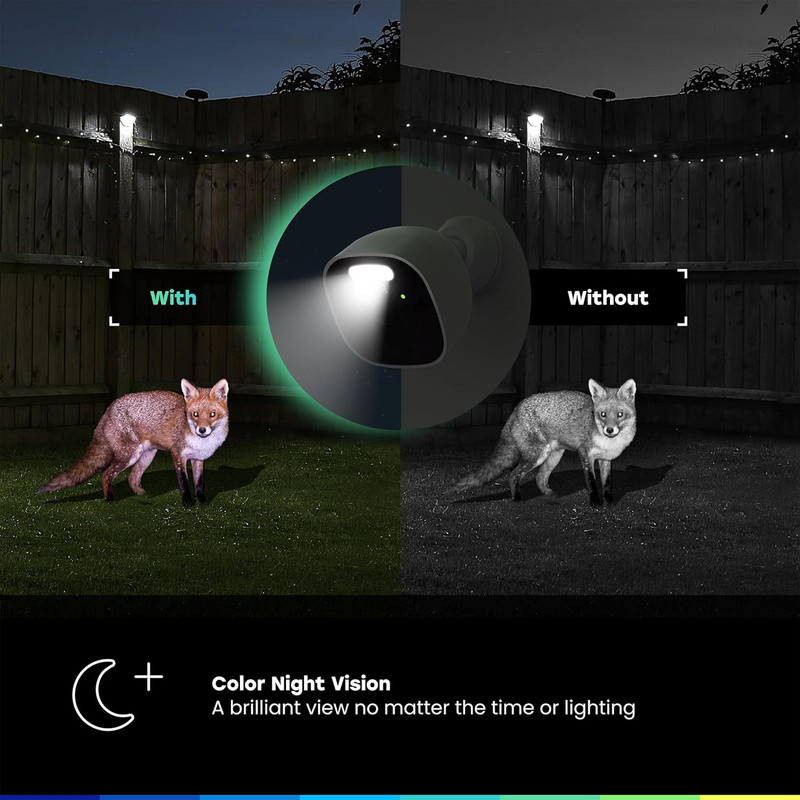 Myq Outdoor Battery Camera | 2K Camera, Color Night Vision, Spotlight, Motion Al gallery